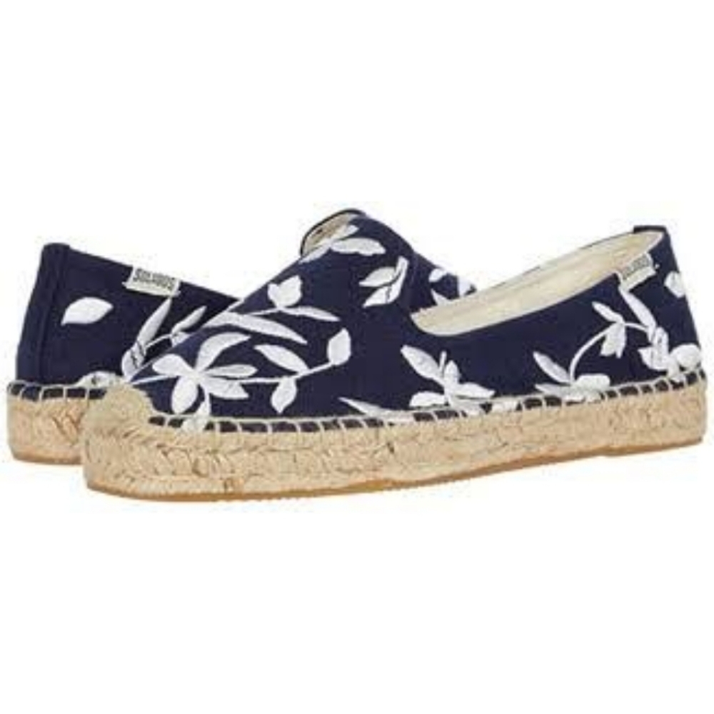 Soludos Shiloh blue slip on embroidered espadrilles size 11